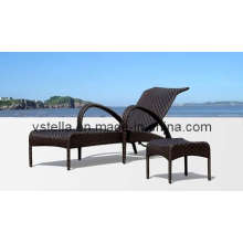 Aloha Woher Wicker Outdoor Garden Chaise Rattan Lounge